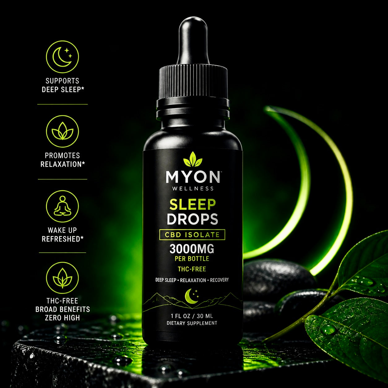 MYON Sleep Drops – 3000mg (THC-Free)