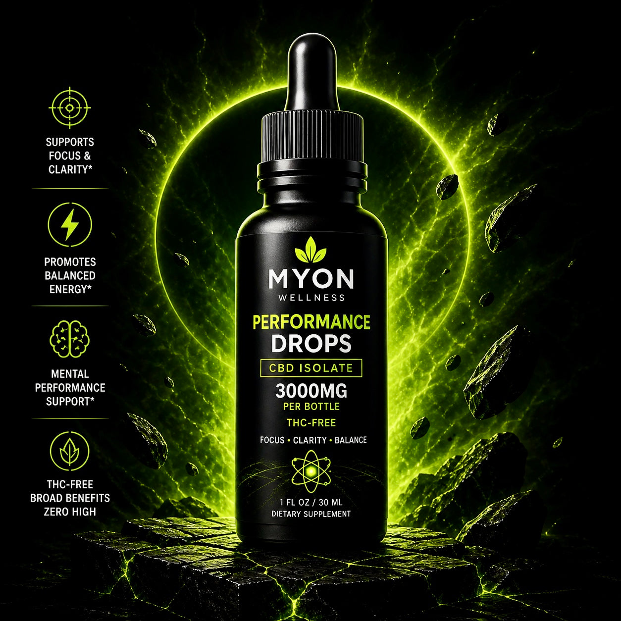MYON Performance Drops 3000mg THC-Free